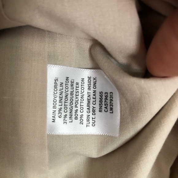 Lewit Beige Gathered Sleeve Linen Jacket XL - Picture 8 of 8